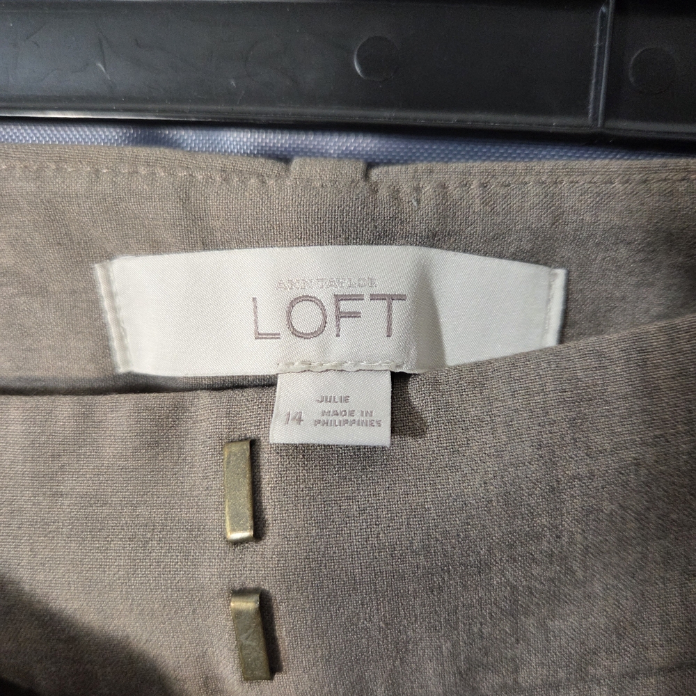 Ann Taylor LOFT Taupe Skirt with Metallic Details